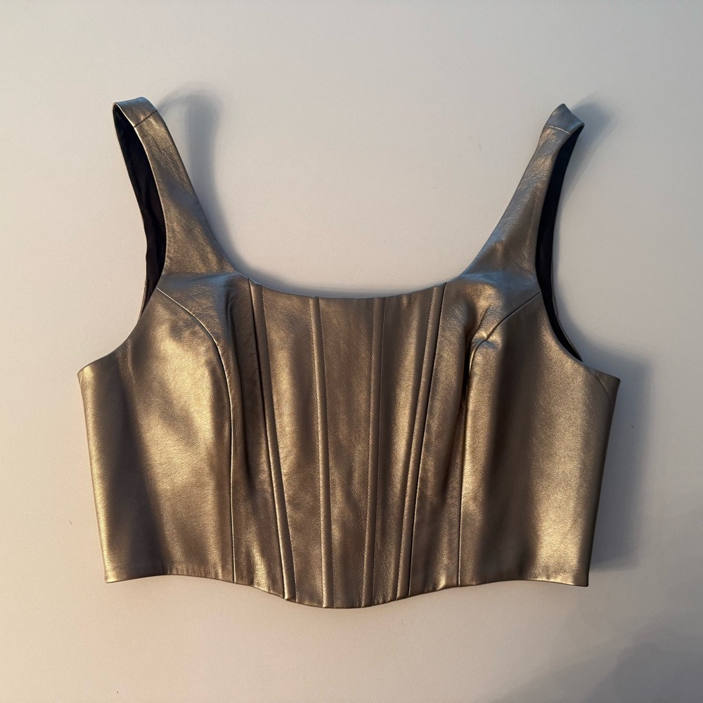 BCBGeneration Gold Fitted Bustier corset